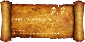 Pesti Hortenzia névjegykártya